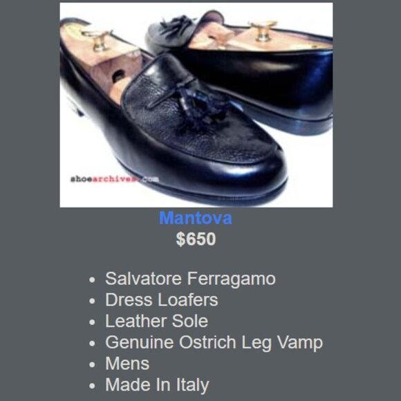 Vintage Salvatore Ferragamo Exotic Ostrich Leg Tassel Dress Loafer Men 9EE Italy main image 6